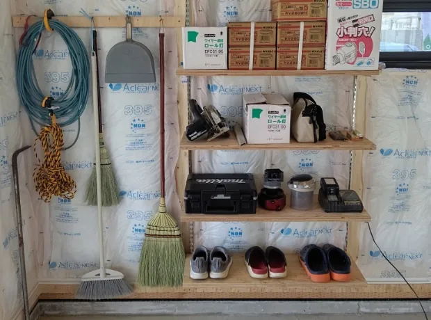 整理整頓されたきれいな321HOUSEの建築現場