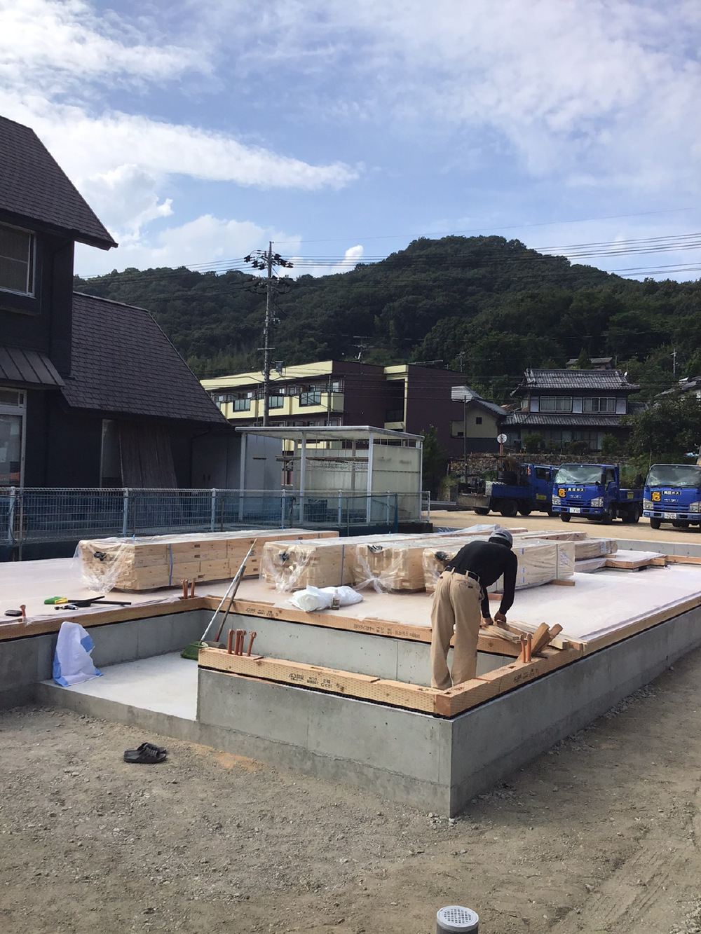 土台敷き