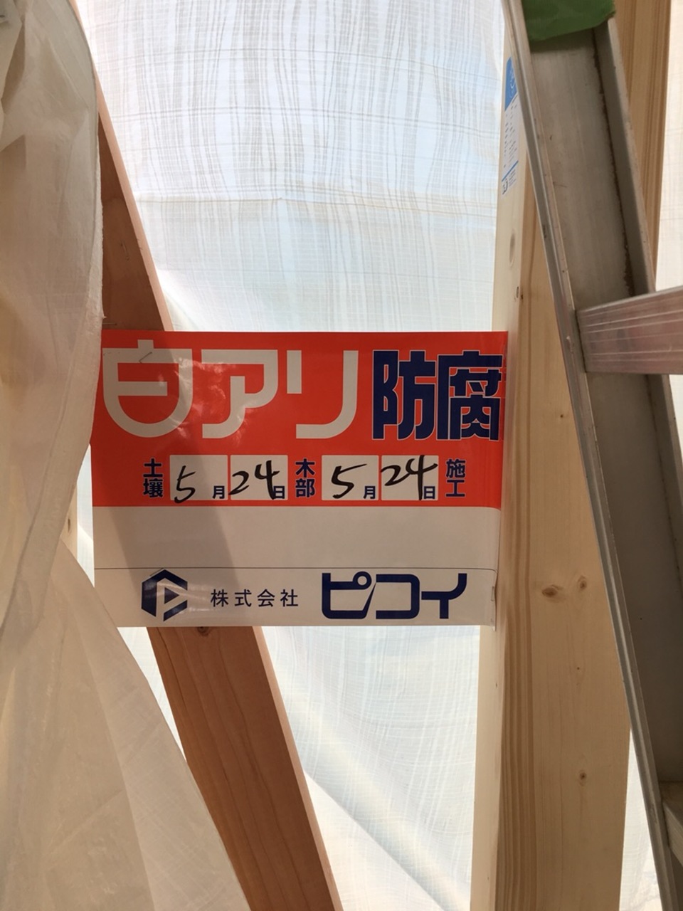 白アリ防腐施工も完了！